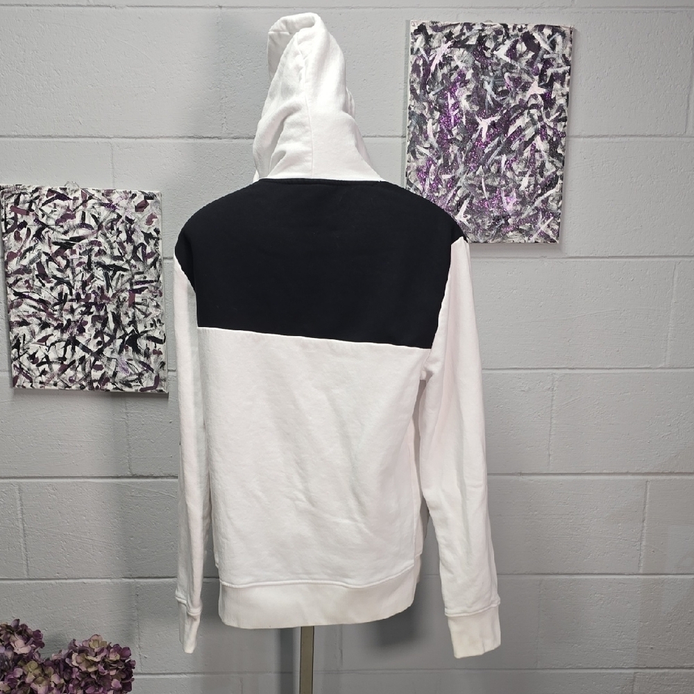 Michael Kors Black and White Colorblock Hooded Sweatshirt - Picture 6 of 11